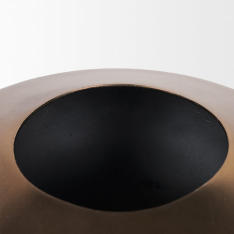 Quiana Medium Textured Gold Metal Vase by Mercana at Eve Furniture
