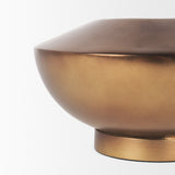 Quiana Medium Textured Gold Metal Vase by Mercana at Eve Furniture
