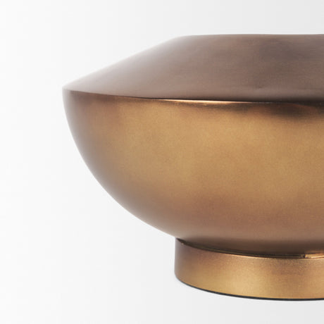 Quiana Medium Textured Gold Metal Vase by Mercana at Eve Furniture