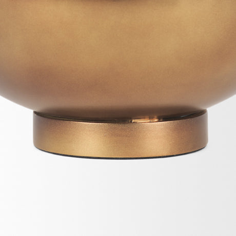 Quiana Medium Textured Gold Metal Vase by Mercana at Eve Furniture