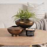 Quiana Medium Textured Gold Metal Vase by Mercana at Eve Furniture