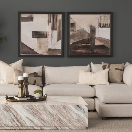 Quiet Constructs I by Mercana Studio Hand Embelished Textured Framed Artwork Matted by Mercana at Eve Furniture