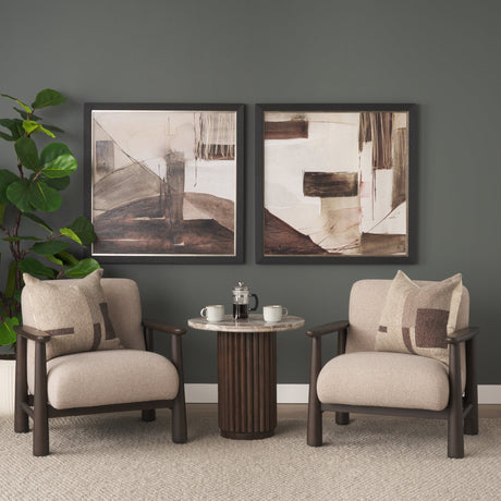 Quiet Constructs II by Mercana Studio Hand Embelished Textured Framed Artwork Matted by Mercana at Eve Furniture