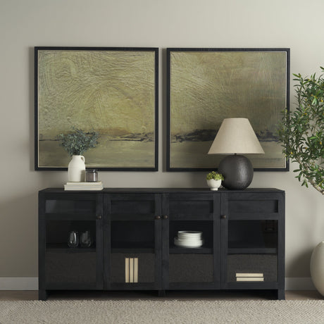 Quiet Presence I by Mercana Studio Hand-Embellished Textured Framed Canvas Artwork by Mercana at Eve Furniture