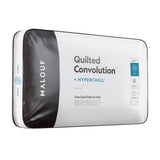 Quilted Convolution White King High Loft Pillow by Malouf at Eve Furniture