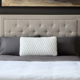 Quilted Convolution White King High Loft Pillow by Malouf at Eve Furniture