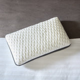 Quilted Convolution White King High Loft Pillow by Malouf at Eve Furniture