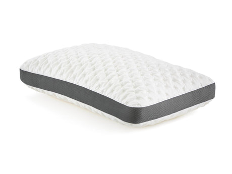 Quilted Convolution White King High Loft Pillow by Malouf at Eve Furniture