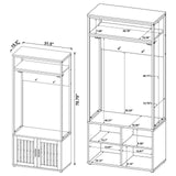 Quincy Dark Pine and Black 2-door Engineered Wood Hall Tree by Coaster at Eve Furniture