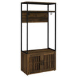 Quincy Dark Pine and Black 2-door Engineered Wood Hall Tree by Coaster at Eve Furniture