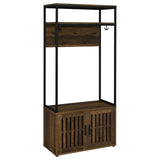 Quincy Dark Pine and Black 2-door Engineered Wood Hall Tree by Coaster at Eve Furniture