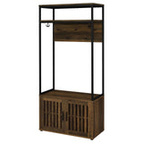 Quincy Dark Pine and Black 2-door Engineered Wood Hall Tree by Coaster at Eve Furniture