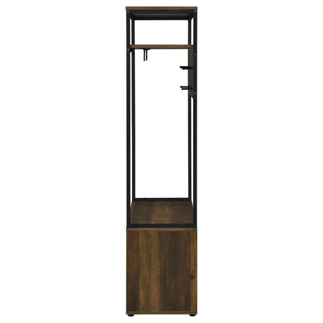 Quincy Dark Pine and Black 2-door Engineered Wood Hall Tree by Coaster at Eve Furniture
