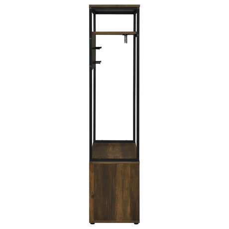 Quincy Dark Pine and Black 2-door Engineered Wood Hall Tree by Coaster at Eve Furniture