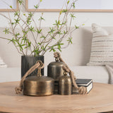 Quincy Large Gold Metal Decorative Bell Object by Mercana at Eve Furniture