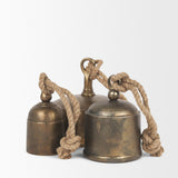 Quincy Large Gold Metal Decorative Bell Object by Mercana at Eve Furniture