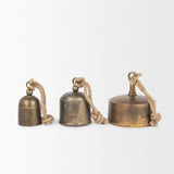 Quincy Large Gold Metal Decorative Bell Object by Mercana at Eve Furniture