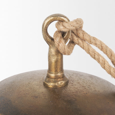 Quincy Large Gold Metal Decorative Bell Object by Mercana at Eve Furniture