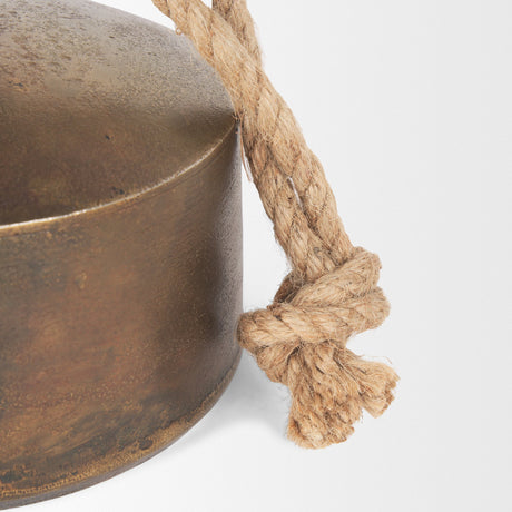 Quincy Large Gold Metal Decorative Bell Object by Mercana at Eve Furniture
