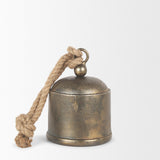 Quincy Medium Gold Metal Decorative Bell Object by Mercana at Eve Furniture