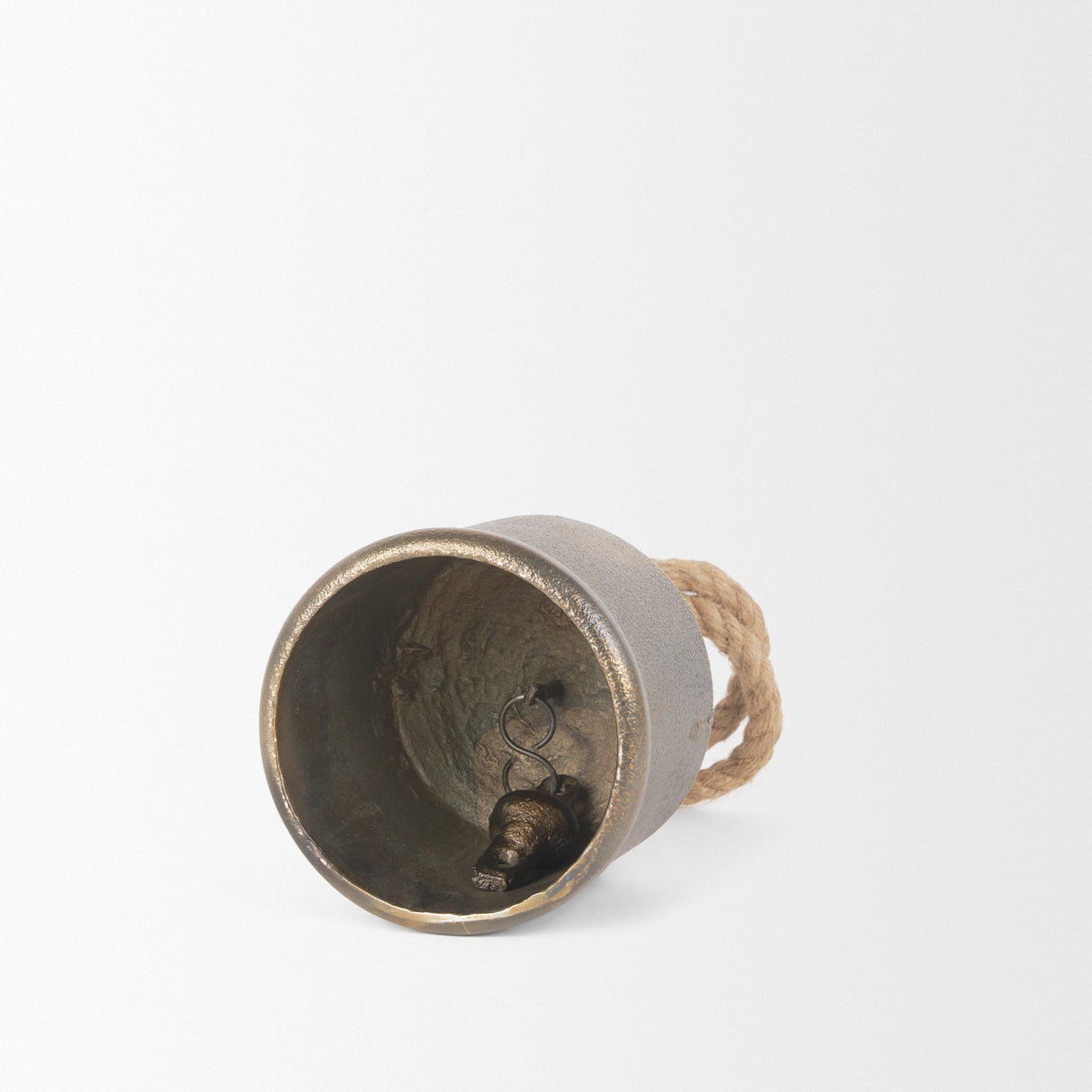 Quincy Medium Gold Metal Decorative Bell Object by Mercana at Eve Furniture