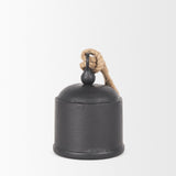Quincy Medium Matte Black Metal Decorative Bell Object by Mercana at Eve Furniture