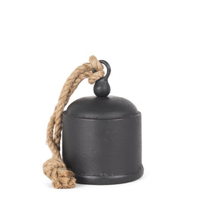 Quincy Medium Matte Black Metal Decorative Bell Object by Mercana at Eve Furniture