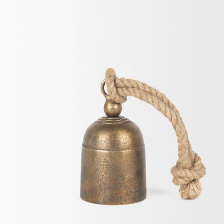 Quincy Small Gold Metal Decorative Bell Object by Mercana at Eve Furniture