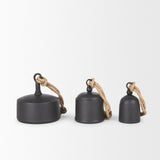Quincy Small Matte Black Metal Decorative Bell Object by Mercana at Eve Furniture