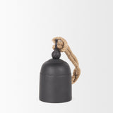 Quincy Small Matte Black Metal Decorative Bell Object by Mercana at Eve Furniture