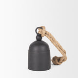 Quincy Small Matte Black Metal Decorative Bell Object by Mercana at Eve Furniture