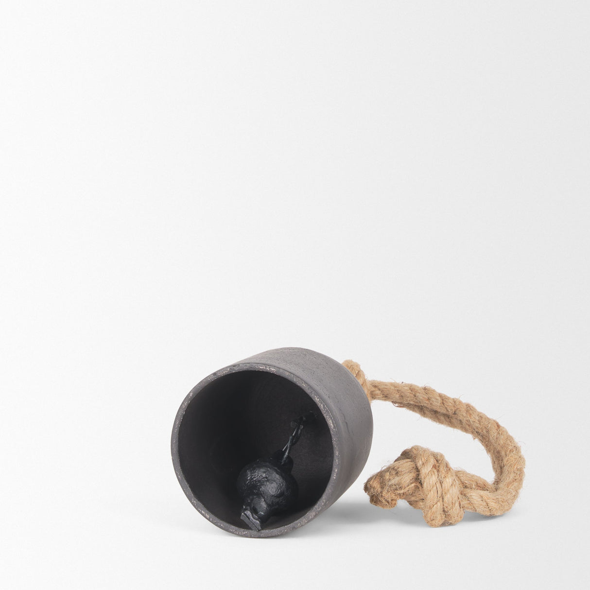 Quincy Small Matte Black Metal Decorative Bell Object by Mercana at Eve Furniture