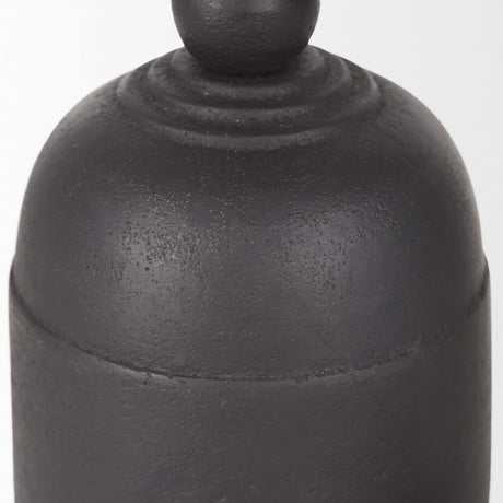 Quincy Small Matte Black Metal Decorative Bell Object by Mercana at Eve Furniture