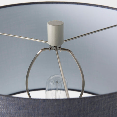 Quinn Beige Base W/Navy Fabric Shade Table Lamp by Mercana at Eve Furniture