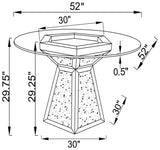 Quinn Mirror Hexagon Pedestal Glass Top Dining Table