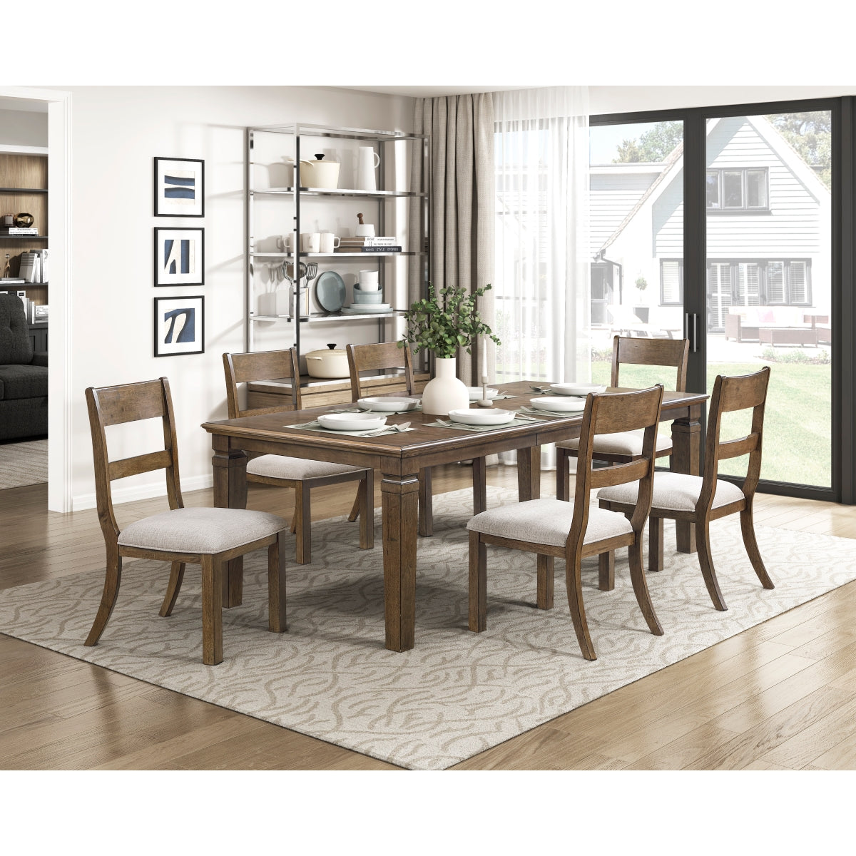 Quinn Light Brown Extendable Dining Set by Homelegance at Eve Furniture