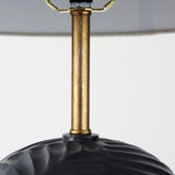 Quinn Navy Base W/Beige Fabric Shade Table Lamp by Mercana at Eve Furniture