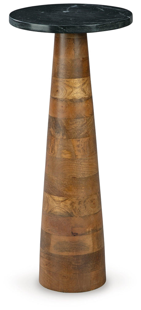 Quinndon Brown/Black Accent Table by Ashley at Eve Furniture