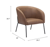 Quinten Vintage Brown Accent Chair by Zuomod at Eve Furniture