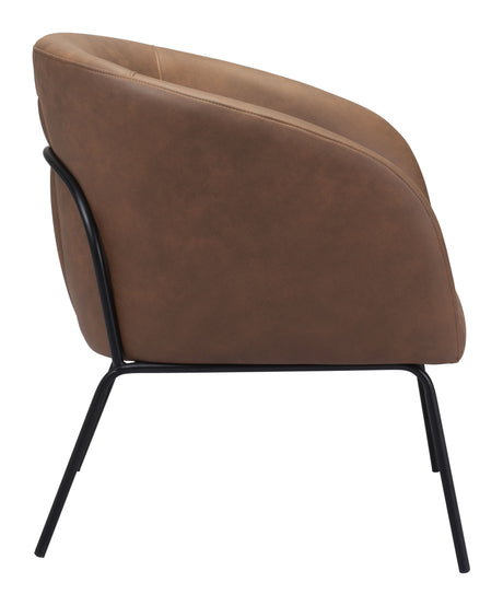 Quinten Vintage Brown Accent Chair by Zuomod at Eve Furniture