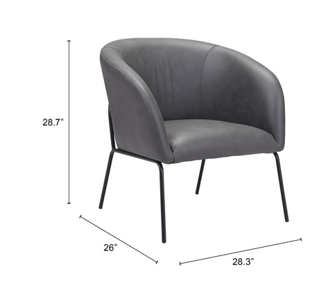Quinten Vintage Gray Accent Chair by Zuomod at Eve Furniture