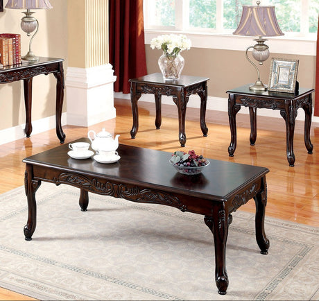 Quirino Burgundy/Dark Brown Sofa & Loveseat by Furniture of America at Eve Furniture