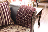 Quirino Burgundy/Dark Brown Sofa & Loveseat by Furniture of America at Eve Furniture