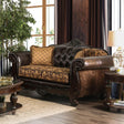 Quirino Tan/Dark Brown Loveseat by Furniture of America at Eve Furniture