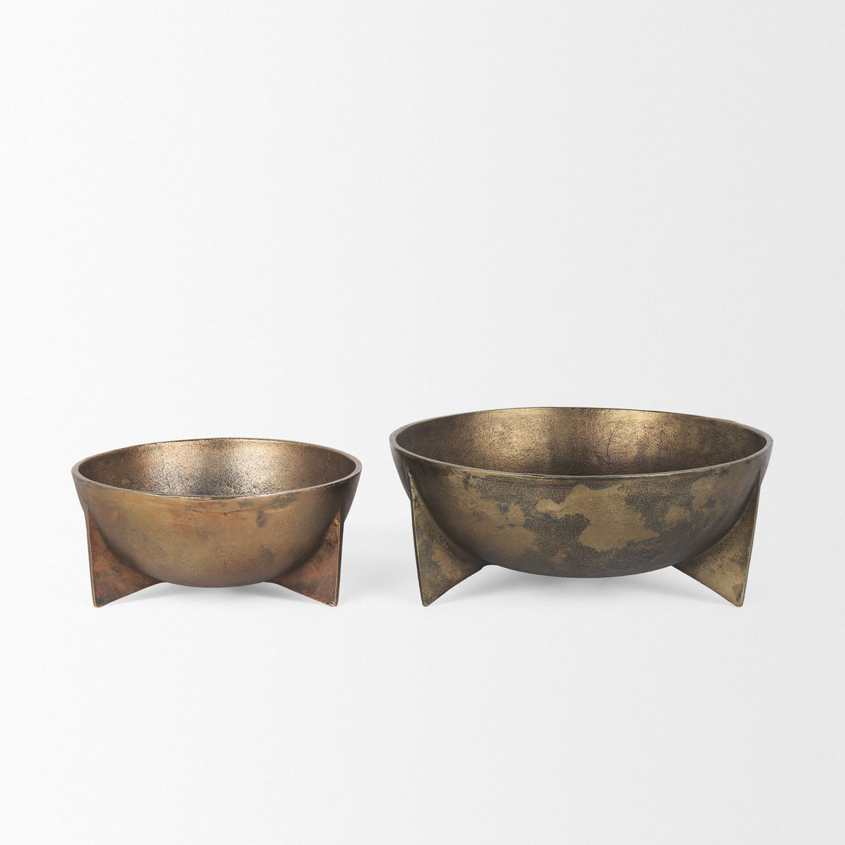 Quita Large Gold Metal Decorative Bowls (Set of 2) by Mercana at Eve Furniture