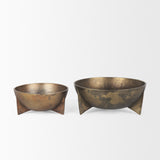 Quita Large Gold Metal Decorative Bowls (Set of 2) by Mercana at Eve Furniture