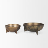 Quita Large Gold Metal Decorative Bowls (Set of 2) by Mercana at Eve Furniture