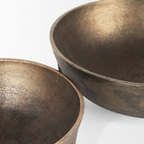 Quita Large Gold Metal Decorative Bowls (Set of 2) by Mercana at Eve Furniture
