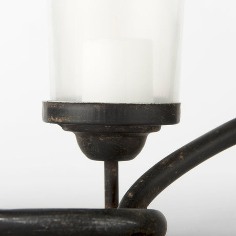 Quito Black Metal Chain-Link Five Candle Table Candle Holder by Mercana at Eve Furniture