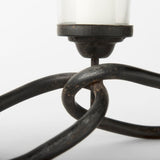 Quito Black Metal Chain-Link Five Candle Table Candle Holder by Mercana at Eve Furniture
